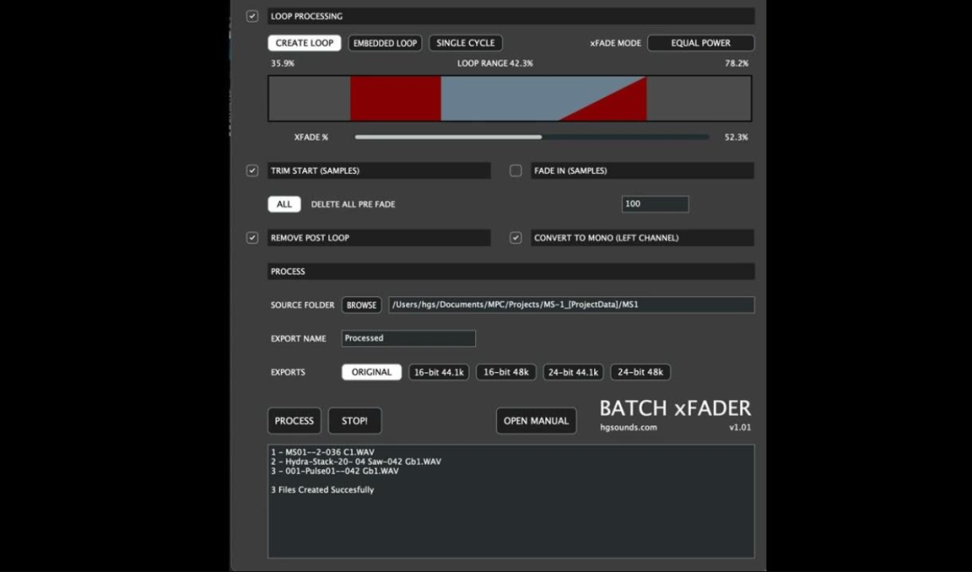 Homegrown Sounds Batch xFader for Mac 1.1.4 批量创建样本循环插件